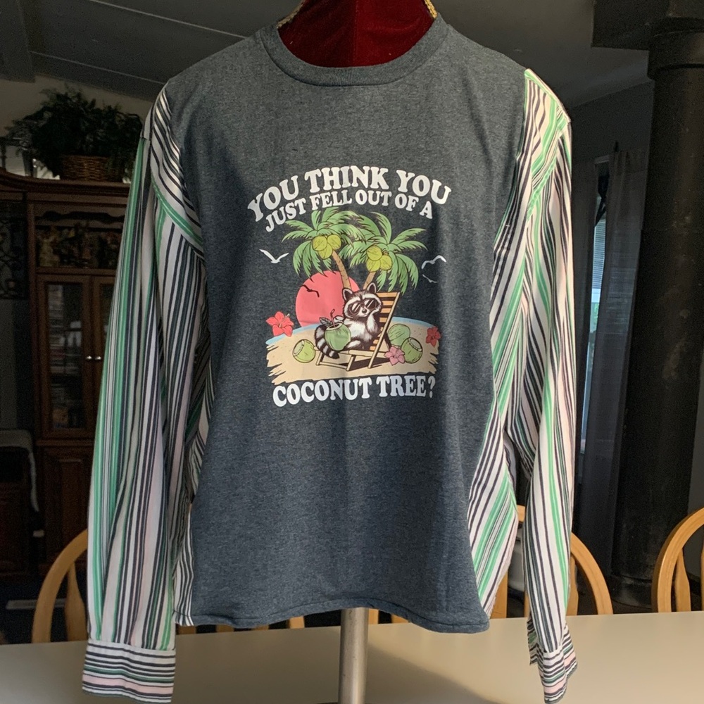 Upcycled Graphic Tee with Long Sleeves